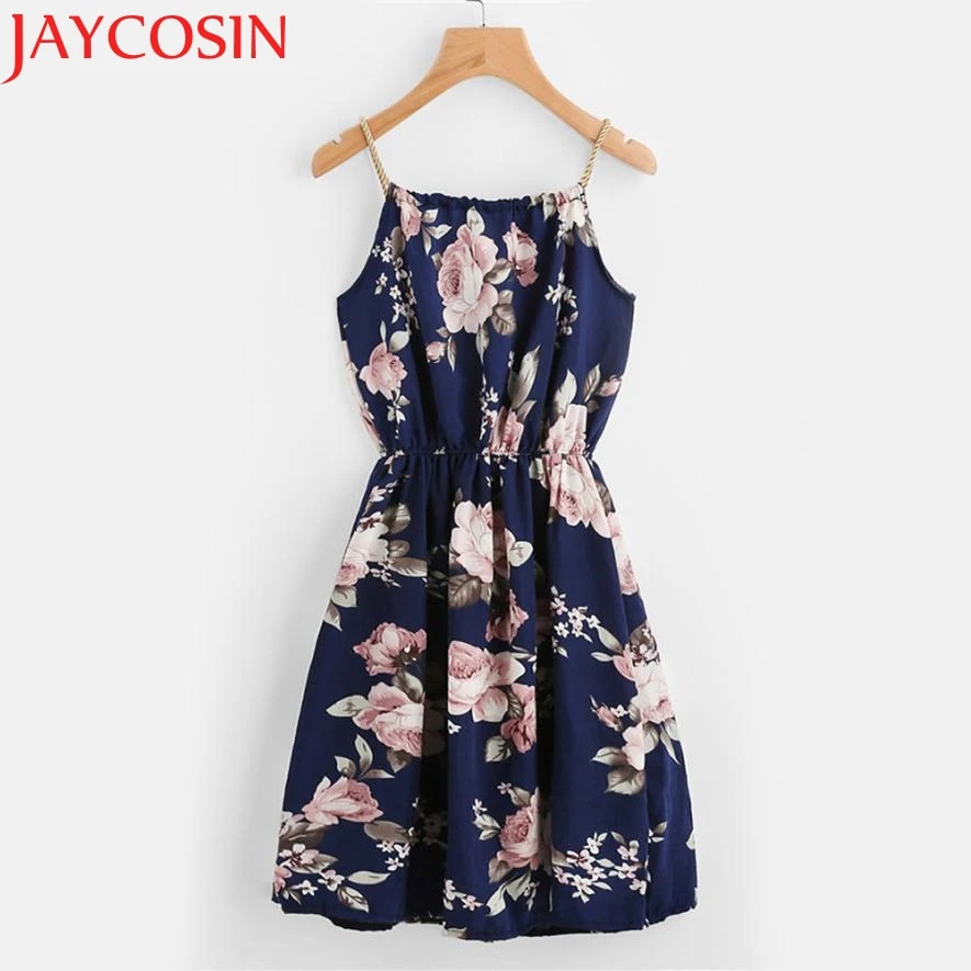 Женское платье без рукавов с цветочным принтом JAYCOSIN облегающее вечернее