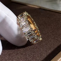 full princess cut ring 14k gold filled aaaaa zircon cz luxury wedding band rings for women bridal statement party jewelry