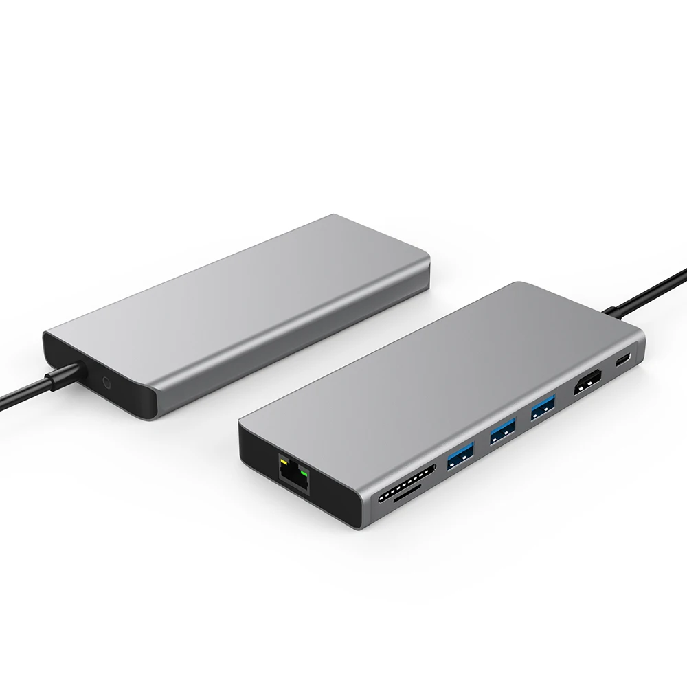 Zomy aluminum portable usb 3.1 HUB multiport USB-C to HDMI+USB 3.0+RJ45+PD+SD/TF 8 ports docking station for laptop MacBook | Компьютеры и