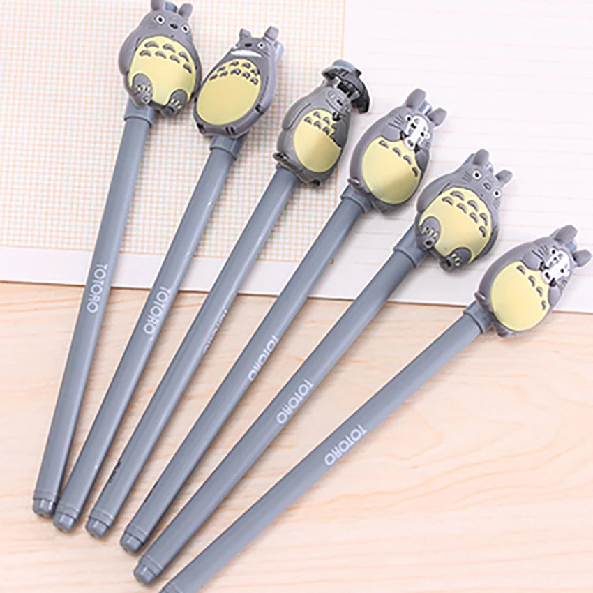 

Cartoon Totoro Gel Pen Cute 0.5mm Black Ink Pen Student Stationery Gifts Signature Pen Office Supplies School Rewards Prize NEW