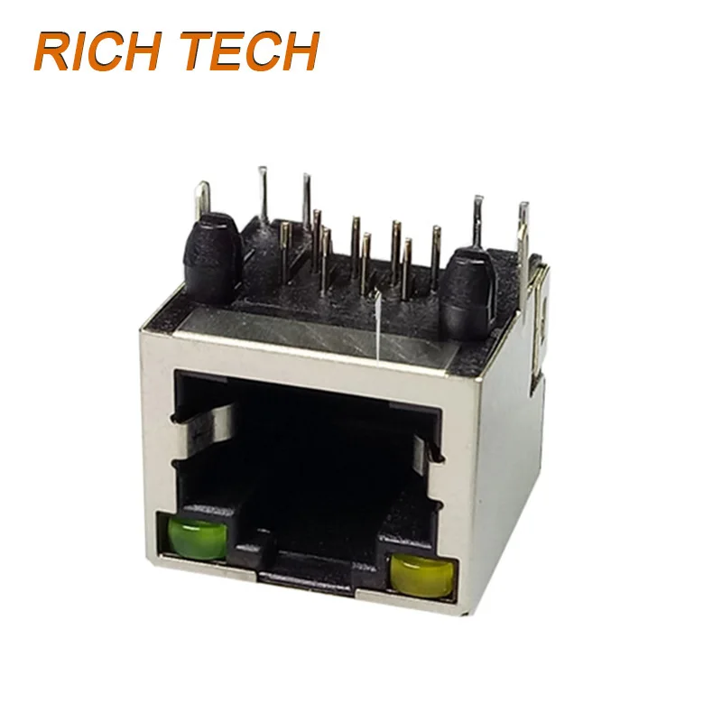 5 шт. 8P8C один Порты и разъёмы RJ45 женский разъем ж/светодио дный свет печатного