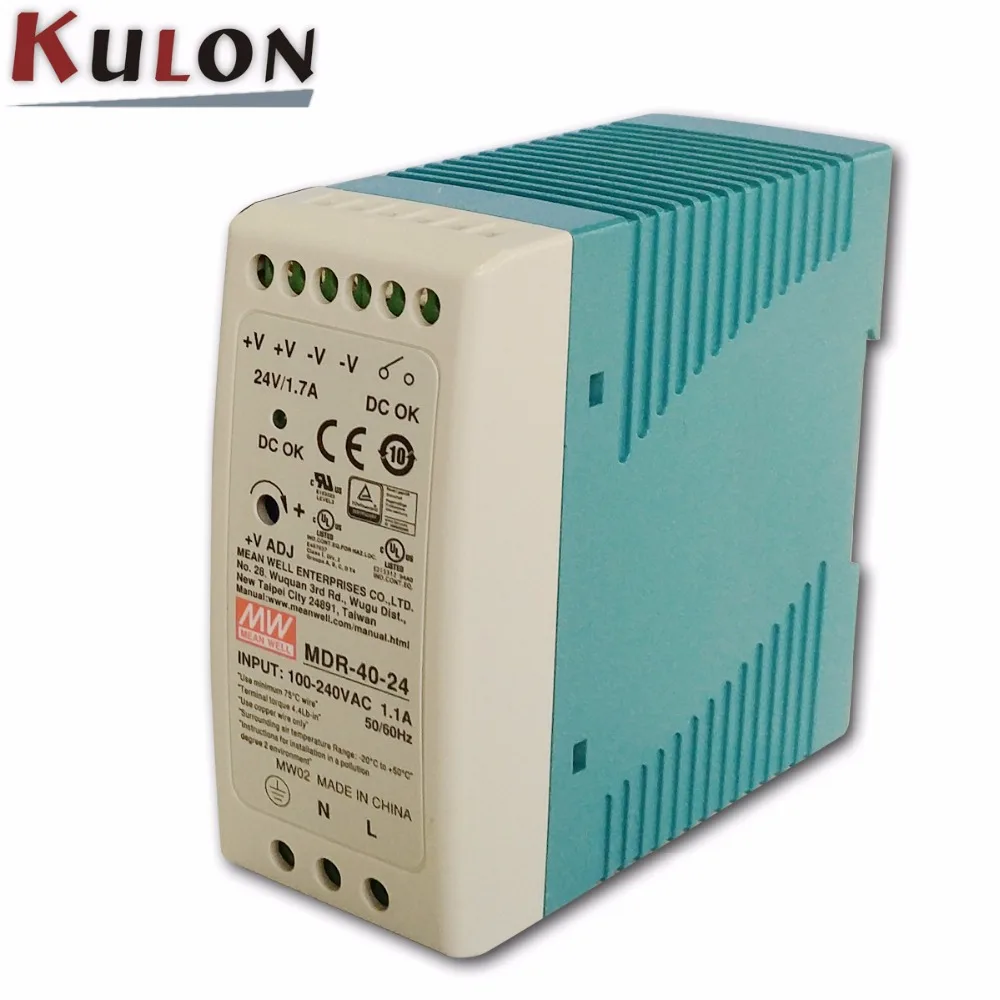 Meanwell MDR 40 5V 12V 24V 48V 40W Din Rail источника питания переменного/постоянного тока