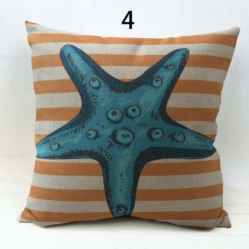 Декоративная подушка для дивана Матросская из хлопка и льна 18 дюймов квадратный