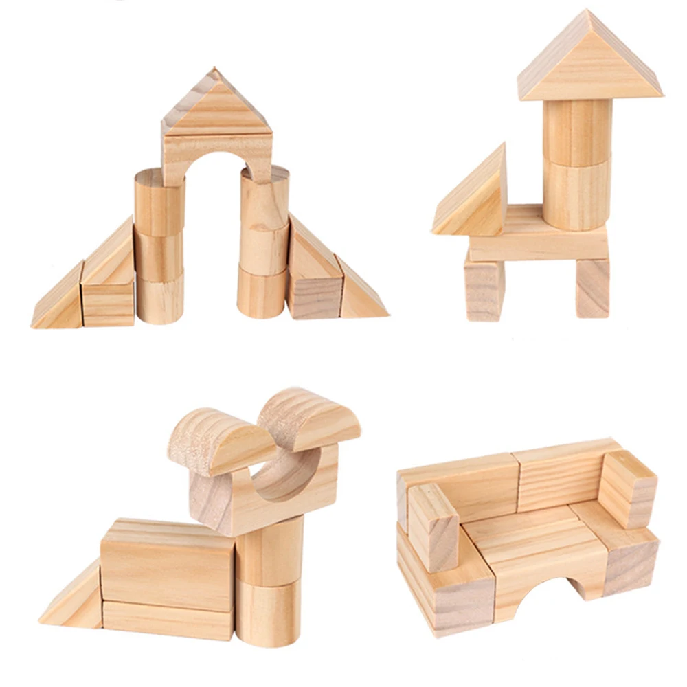 100 шт./лот высококачественный DIY деревянные строительные блоки Набор