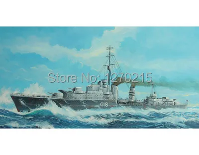 Пластиковая модель Trumpeter 05758 1/700 года Разрушитель этнического класса HMS Zulu (F18) 1941 |