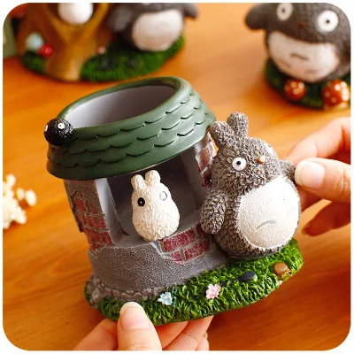 Тоторо Kawaii настольная подставка для ручек милый карандаш держатель офисный стол органайзер Подставка для канцелярских принадлежностей Полимерная ручка горшок