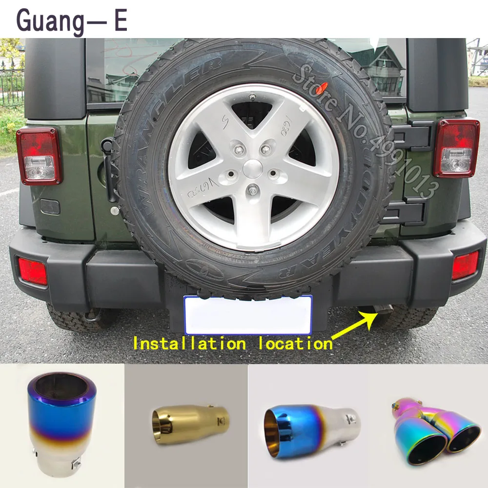 

car stickers cover muffler exterior back end pipe dedicate exhaust tip tail outlet ornament 1pcs For Jeep Wrangler 1993-2007