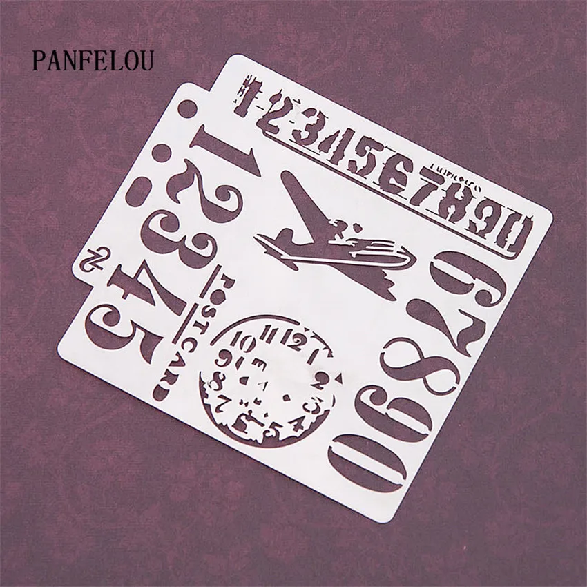 Трафареты для скрапбукинга с цифровым временем Пластиковая форма распылителем