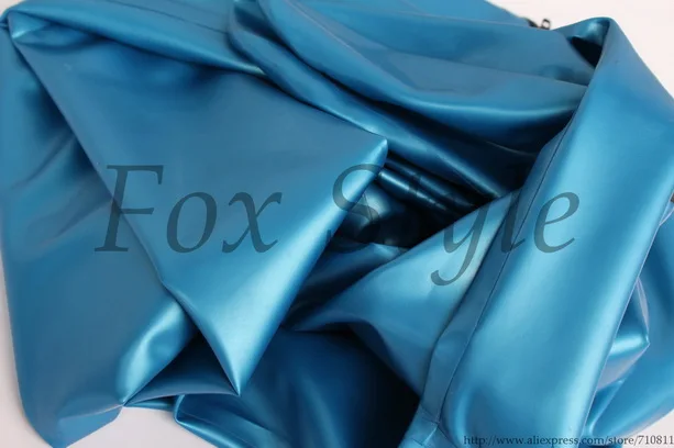 Metallic blue Латексный купальный костюм для леди(перчатки прилагаются) молния сзади - Цвет: Metallic blue