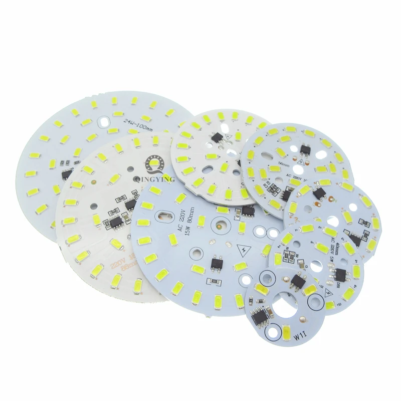 100 шт. 5730 SMD PCB AC 220 В прямое подключение 3 Вт 5 Вт 7 Вт 10 Вт 12 Вт 15 Вт 18 Вт 24 Вт нет необходимости драйвер алюминиевая ламповая панель
