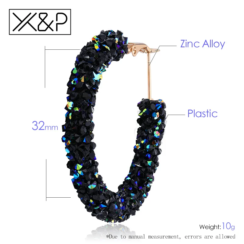 X & P модные брендовые круглые блестящие серьги капли из горного хрусталя для