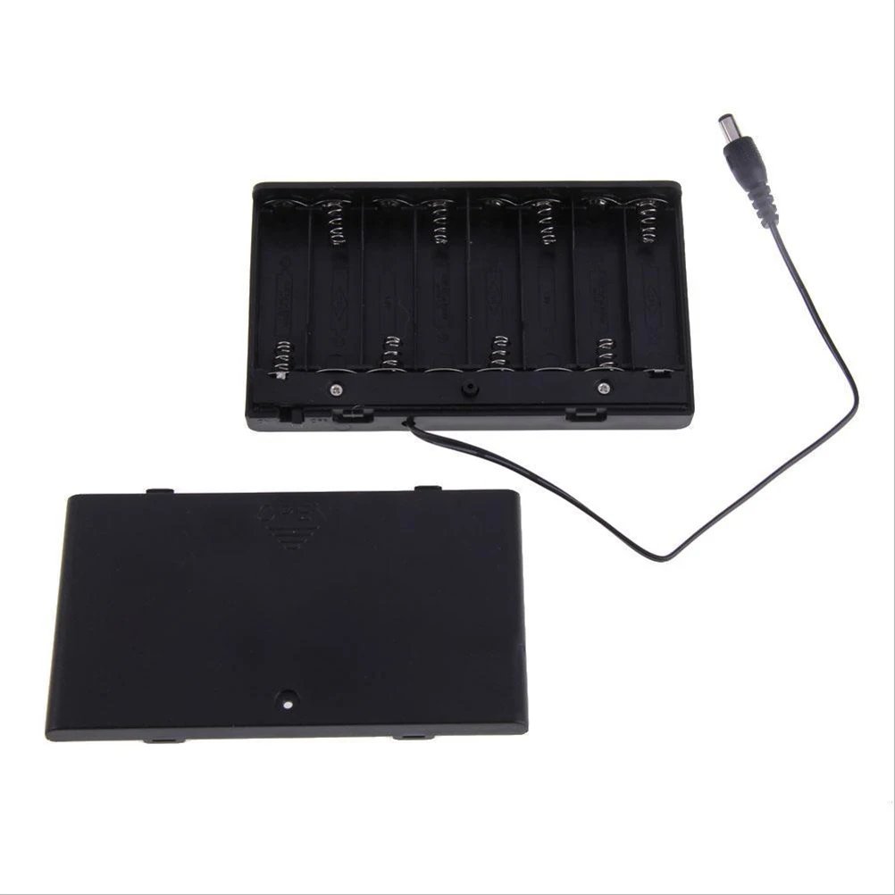 Travel Portable Small Storage Box Bins 1pcs Black 8 AA battery holder Case cover |