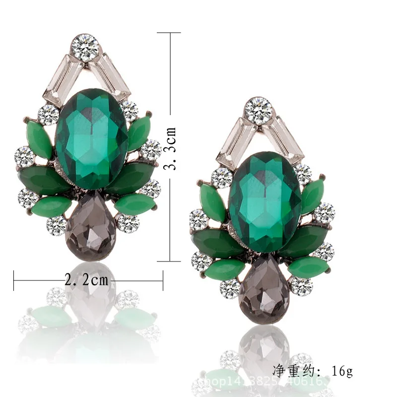 Fashion Brand Women's Gorgeous Elegant Petals Earrings Rhinestone Alloy Imitation Gift Jewelry 3.3x2.2cm|imitation earrings|earrings womenbrand