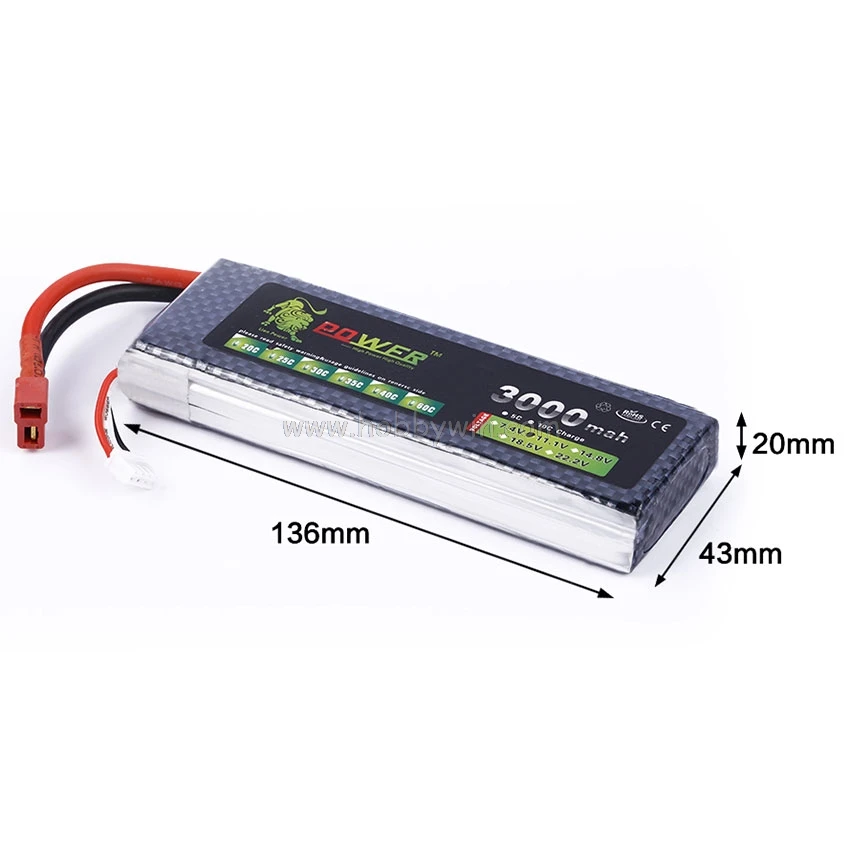 Лев мощность 11 1 В 3000 мАч 25C/75A LiPO батарея T вилка RC модель Lipolyer pack|11.1v 3000mah|t pluglion power |