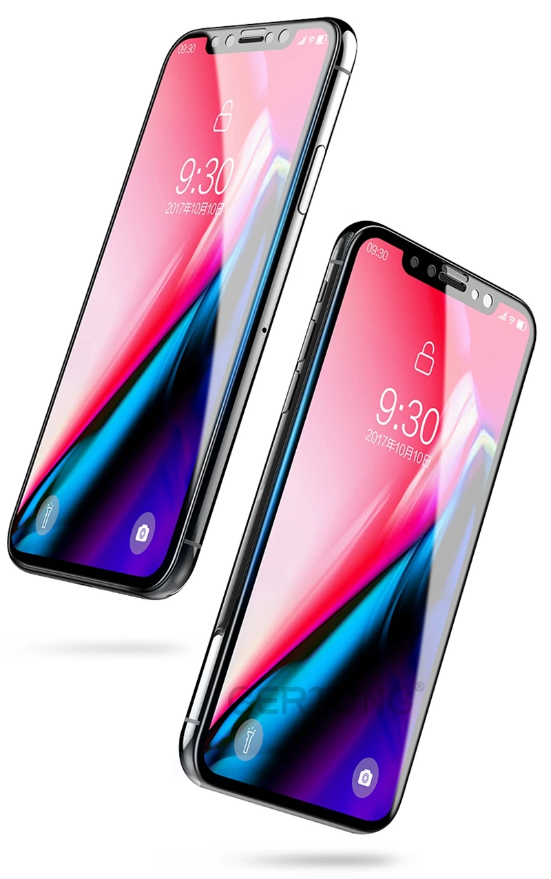 GerTong полное покрытие закаленное стекло для iPhone X 8 7 6 6S Plus 5D изогнутый край протектор экрана для iPhone X 10 8 7 Plus XS Max XR