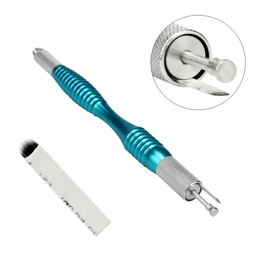 Горячие Best Дело U Форма microblading бровей татуировки перманентный Макияж руководство лезвие 18 Вышивка Крестом Иглы+ ручка nov.17