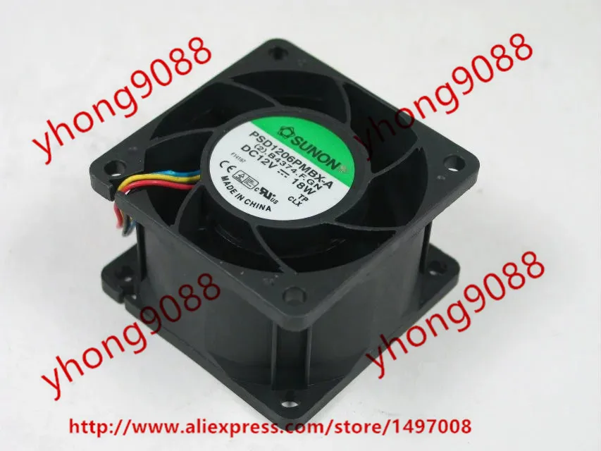 SUNON PSD1206PMBX A (2). B4374.f. GN DC 12V 18W 60x60x38mm вентилятор охлаждения сервера|square fan|server fandc fan 12v |