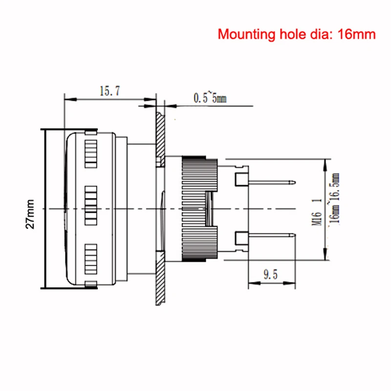 Заводская поставка высокого качества пластик 16 мм гриб Аварийная кнопка нажмите
