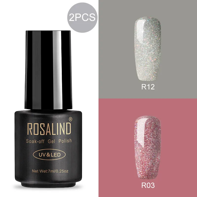RA-2GELS-11 ROSALIND 7 мл УФ гель лак для ногтей Набор для маникюра дизайн ногтей полуперманентный гель-лак лак Гибридный Soak Off Гель-лак белый праймер - Цвет: RA-2GELS-11