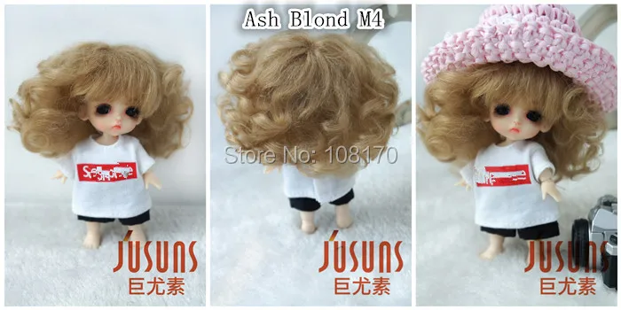 JD012 1/8 5-6 дюймов, парик для куклы, модный парик для куклы BJD, милые парики из мохера, волнистый парик для маленькой куклы, популярные аксессуары для кукол
