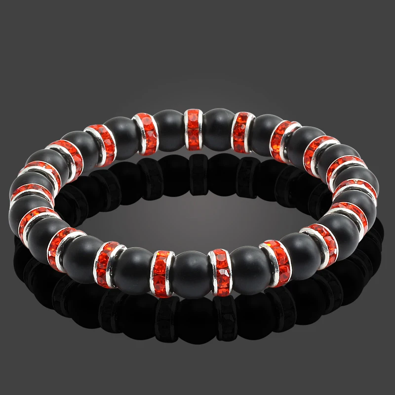 Trendy Lovers Natural Stone Bead Black Scrub Elastic Bracelets &amp Bangles Reiki Buddha Prayer For Women Men Jewelry | Украшения и