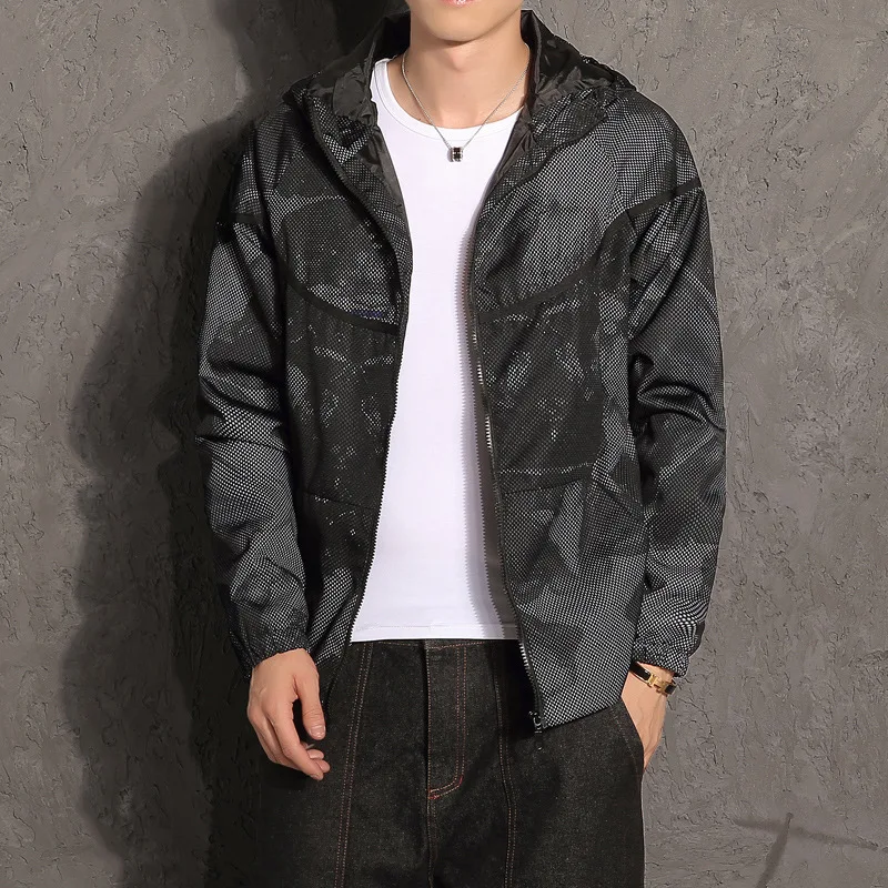 

Spring Autumn Men's fashion Jackets Camouflage Military Hooded top Coats Casual Zipper Dropshipping Windbreaker Brand Clothing
