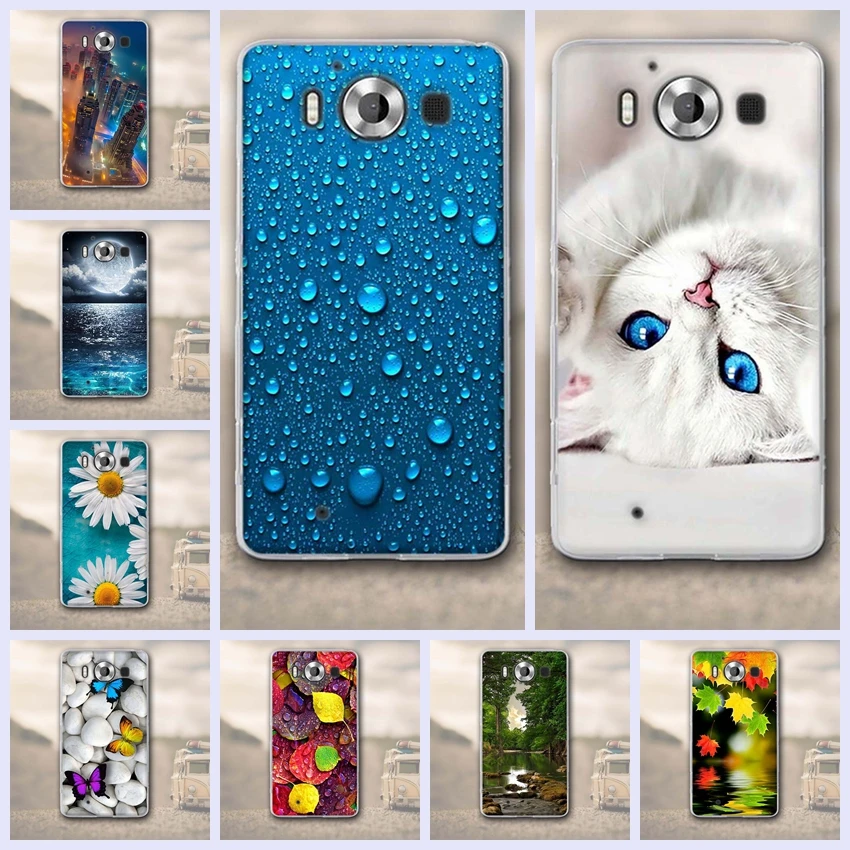 Для Nokia Microsoft Lumia 950 3D рельефный рисунок ТПУ мягкий чехол задняя крышка для