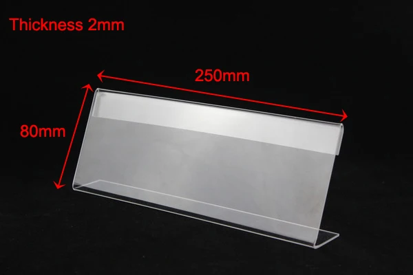 Поперечная L акриловая фоторамка с зажимом для знака таблички именем| |