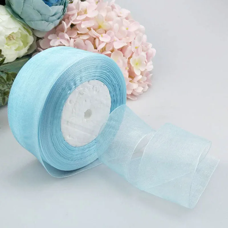 4 см* 45 м лента из органзы для одежды швейная ткань DIY лента для волос Цветы Подарочная упаковка свадебные украшения ленты лента принадлежности для вечеринки