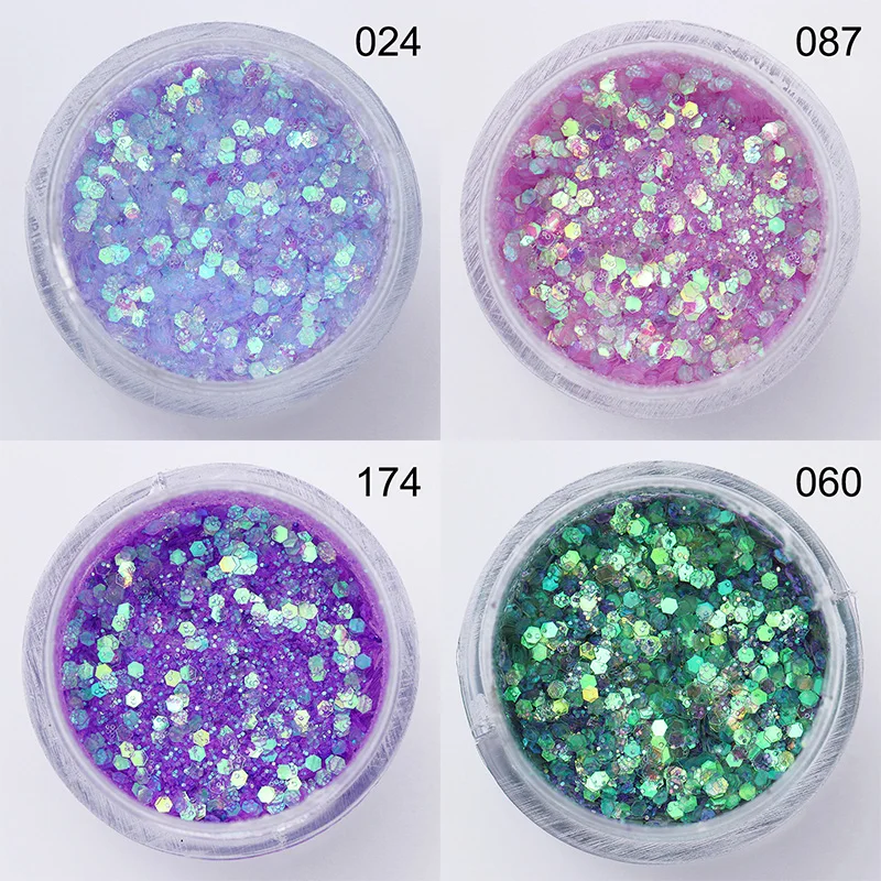 1 коробка Блестящий Порошок для ногтей блестящие фиолетовые зеленые супер