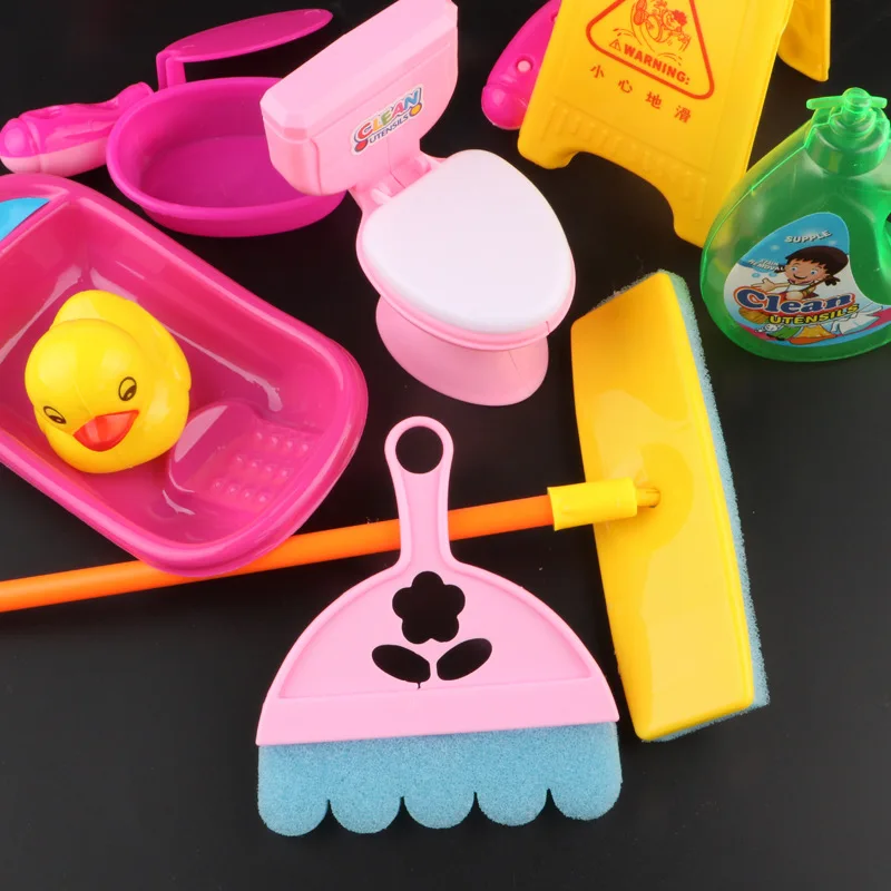 Играть куклы и Дома Чистящие игрушки инструмент кукольная кухня Чистка! Милые