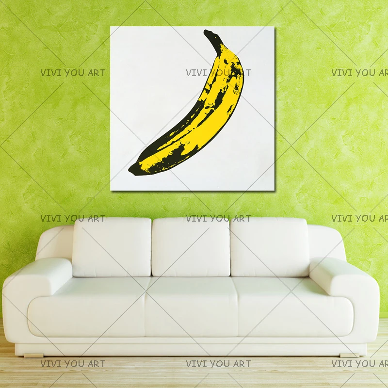 Ручная роспись Энди уокбол банан холст 100% ручная масляная живопись кухонный
