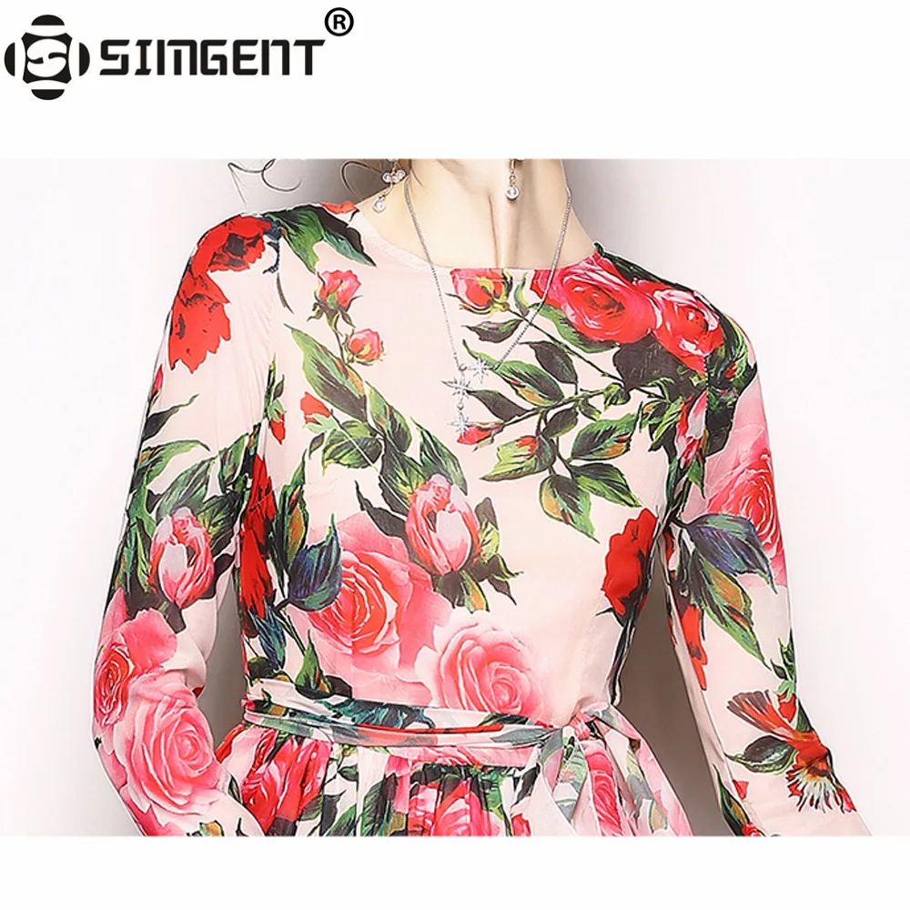 Simgent Новое Женское Элегантное повседневное тонкое шифоновое расклешенное платье