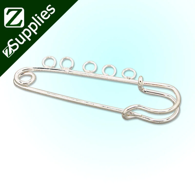 20 шт. безопасная железная брошка с серебряным покрытием длина: 59mm C2793|safety pins|silver
