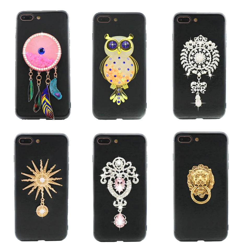 3D металлик ювелирное блеск задняя крышка кремния Coque для huawei Honor V9 играть 6C Pro JMM-AL00
