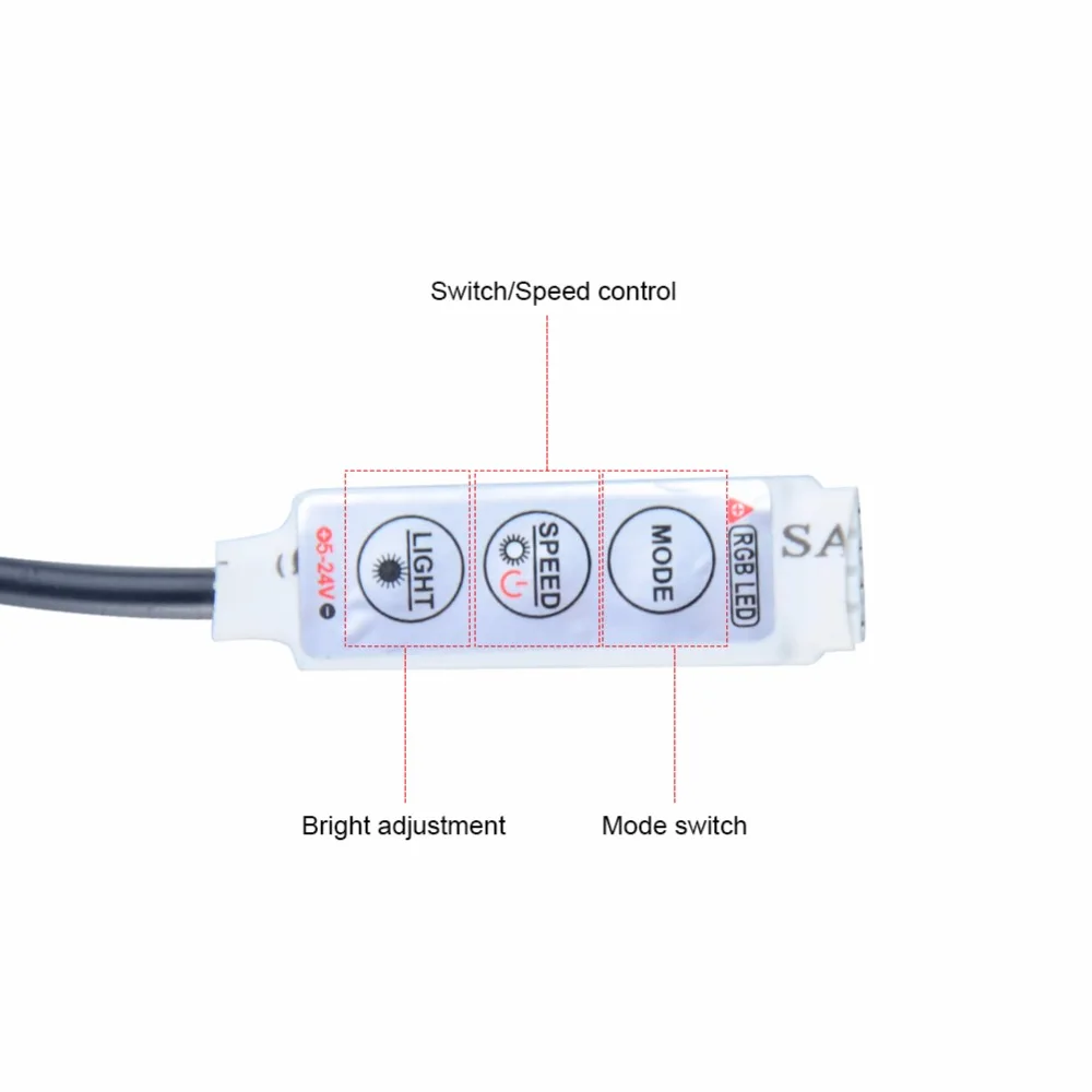 3-кнопочный USB RGB светодиодный контроллер 5-24 В мини диммер интерфейс 4-контактный