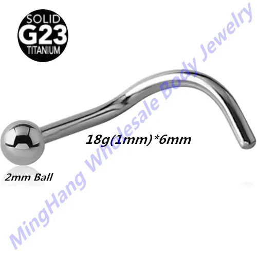 Кольцо гвоздик из титана G23 18 дюймов 20 шт./лот|g23 titanium|nose stud piercingnose |