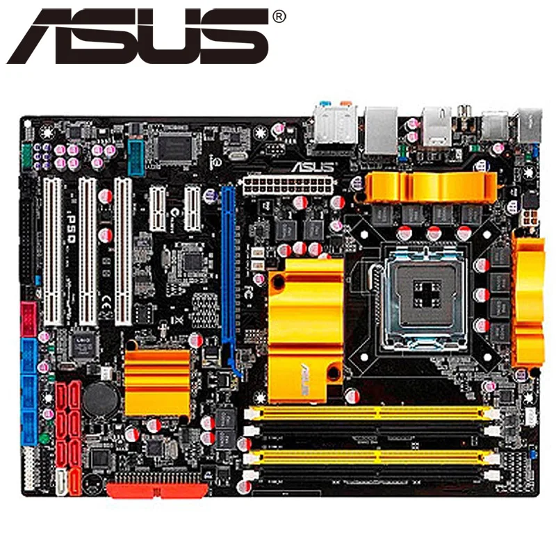 Asus P5Q  Desktop Motherboard P45 Socket LGA 775 For Core 2 Duo Quad DDR2 16G ATX UEFI BIOS Original Used Mainboard On Sale