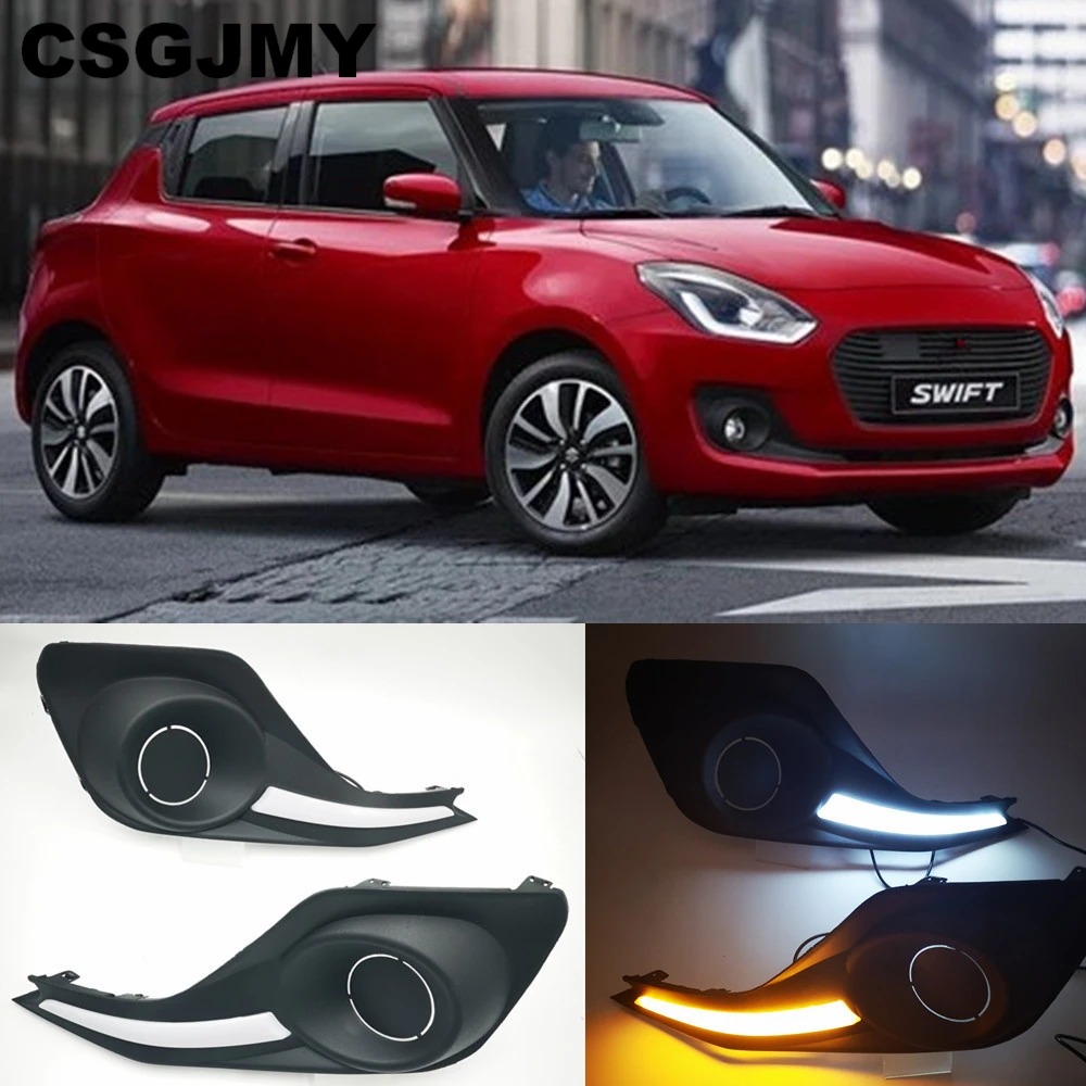 Светодиодные дневные хосветильник CSGJMY 2 шт. для Suzuki Swift 2017 2018 2019 автомобильные