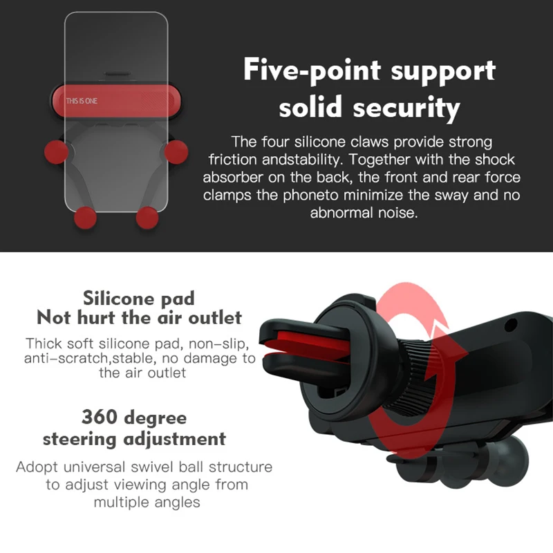 Automatic telescopic grip car phone holder pneumatic shock protection silicone pad new generation patented mobile stand ICK9 | Мобильные