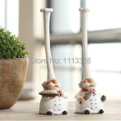 (2 шт./компл.) Статуэтка шеф-повара из смолы с высокой шляпой скульптура аксессуары