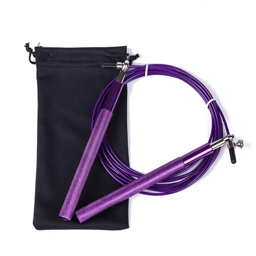 purple Скоростная скакалка, регулируемые скакалки, лучшее для фитнеса, бокса, ММА, тренировки, металлические шариковые подшипники, Кроссфит, алюминиевая веревка - Цвет: purple