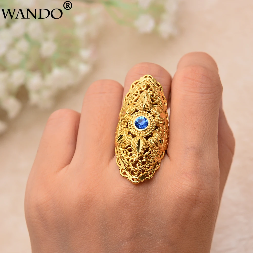 Wando новинка обручальное кольцо с эфиопским синим камнем для женщин золотого
