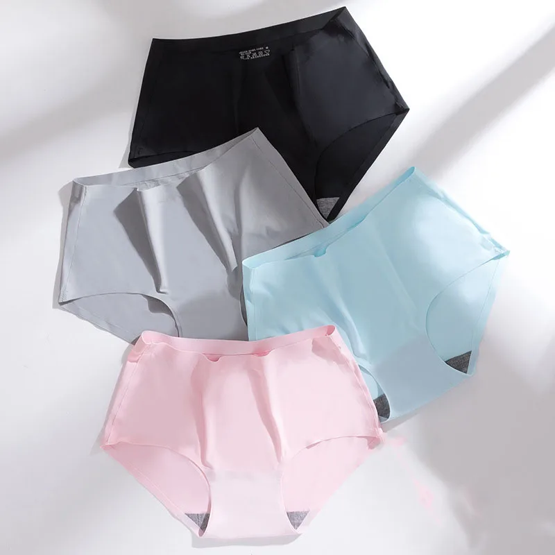 Женские Бесшовные трусики из чистого хлопка нижнее белье без следов со средней