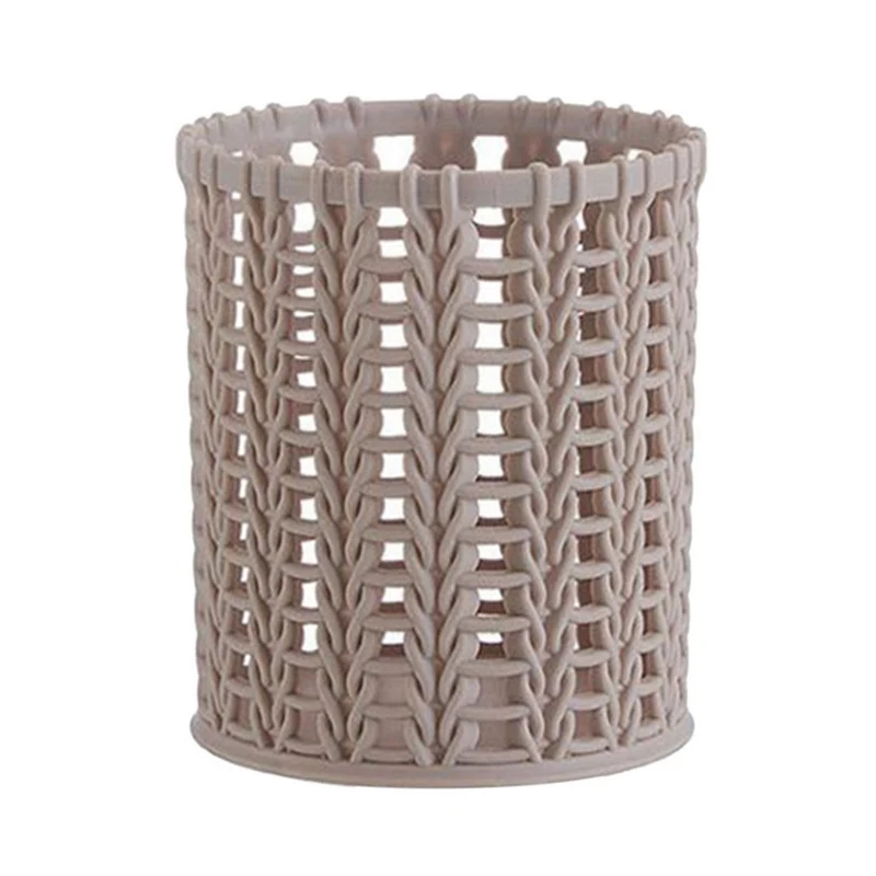 1 шт. 10x8 см настольная коробка для хранения Органайзер пластиковая ручка держатель полый ротанг для офиса дома школы стационарный карандаш держатель чашки