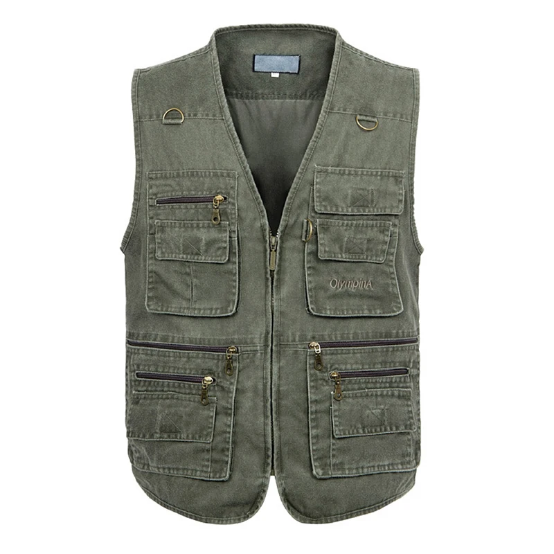 Fishing Vest Men Sleeveless Jacket Work Vests Outdoors With Many 16 Pockets Multi Pocket Photograph Waistcoat L-6XL 7XL | Мужская одежда