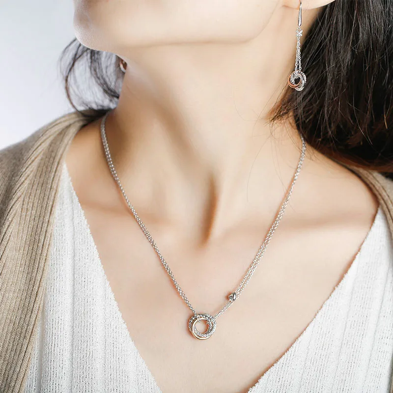 Женский ювелирный комплект из колье и серёг серебра 925 пробы|earrings necklace jewelry set|earrings