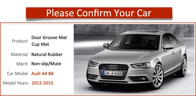 Противоскользящий резиновый подстаканник для Audi A4 B8 2012 2013 2014 2015 8K RS4 S4 S line RS 4