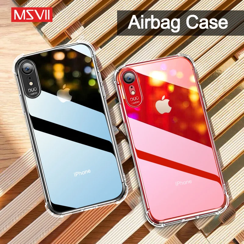 Msvii прозрачные чехлы для телефонов iPhone Xs Max прозрачная подушка безопасности X XR