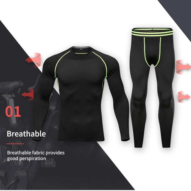 2019 дышащий спортивный костюм фитнес теплый плотный комплект для бега футболка